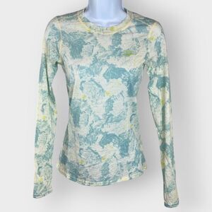 LL Bean Cresta Ultralight 150 Wool Base Layer Crew Top | XS | Sea Salt Camo